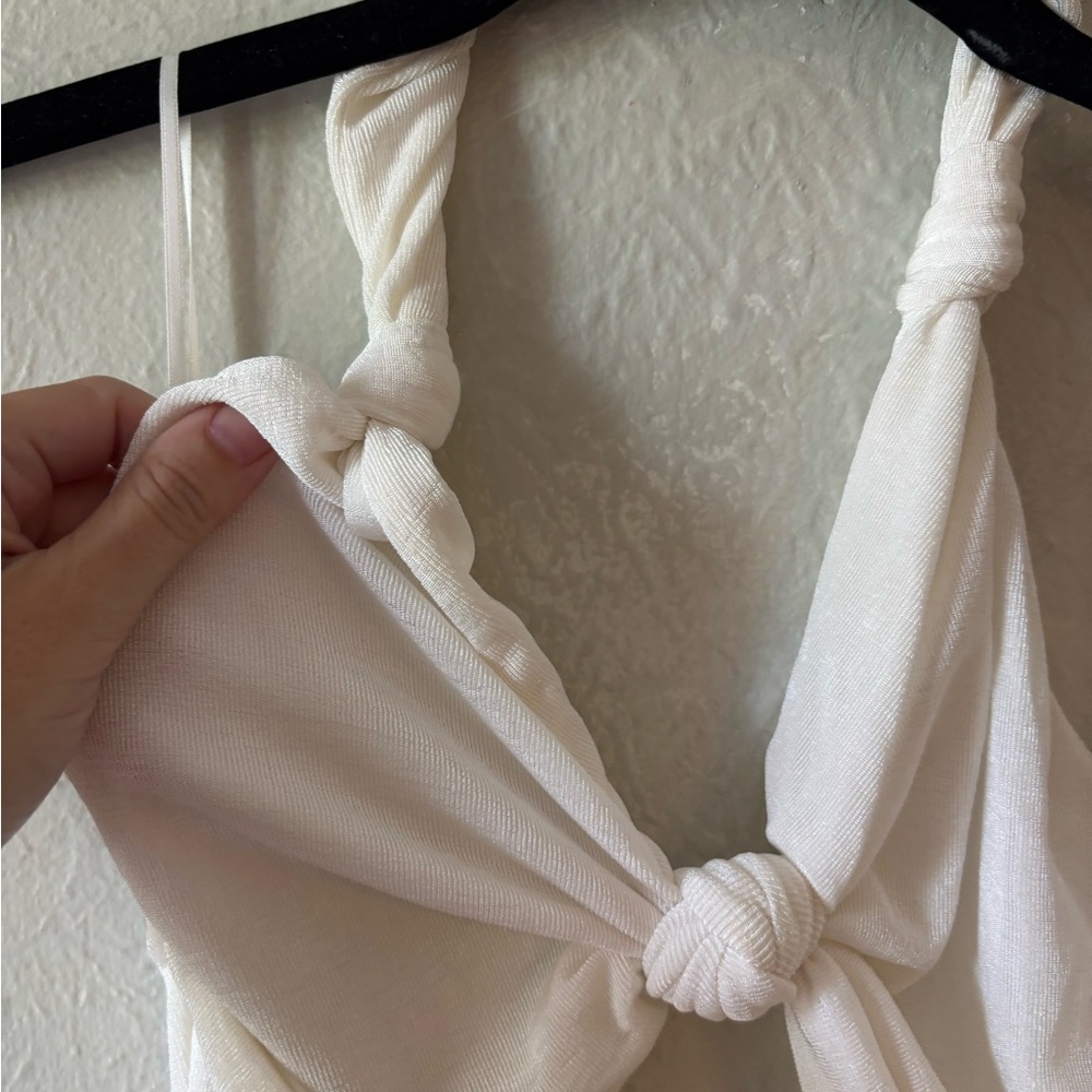 Misha‎ White Halter Jumpsuit size 4 - Picture 6 of 8